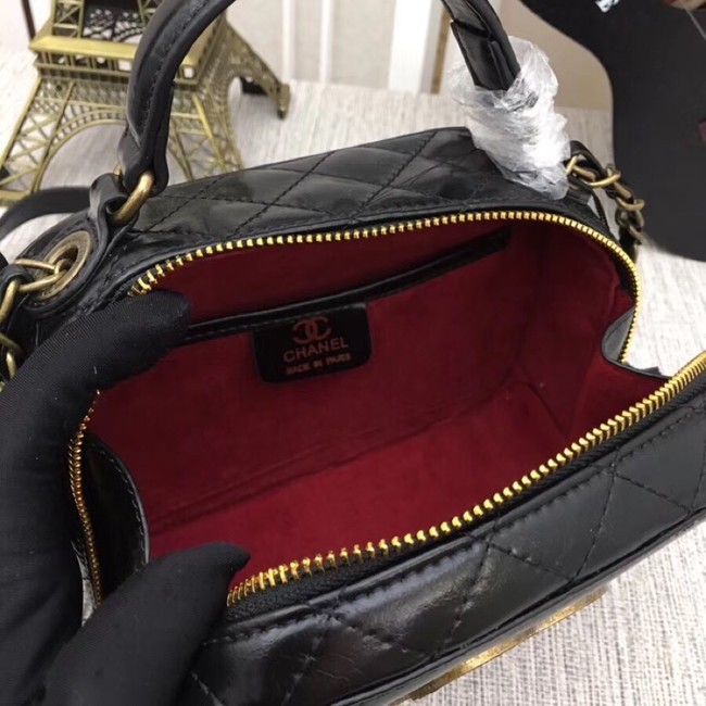 Chanel Calfskin & Gold-Tone Metal bag A81332 black