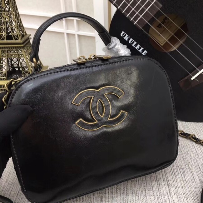 Chanel Calfskin & Gold-Tone Metal bag A81332 black