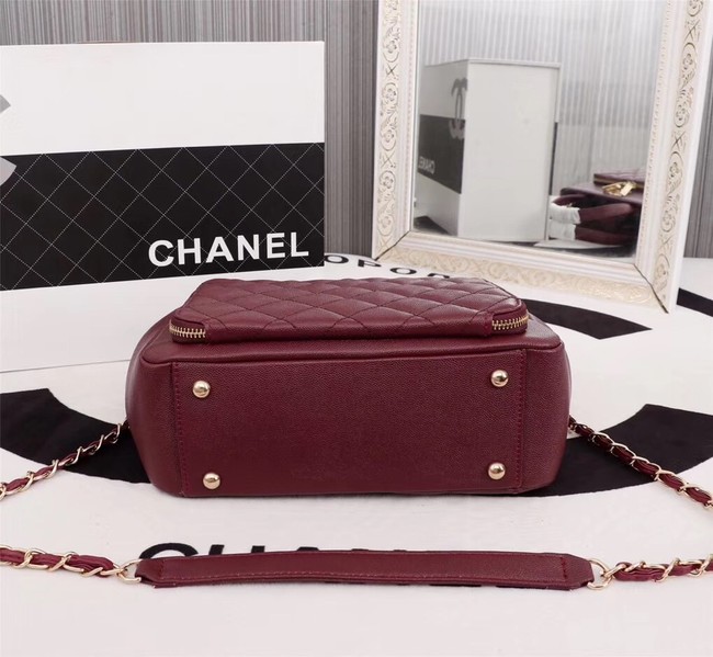 Chanel Calfskin & Gold-Tone Metal bag A81335 Burgundy