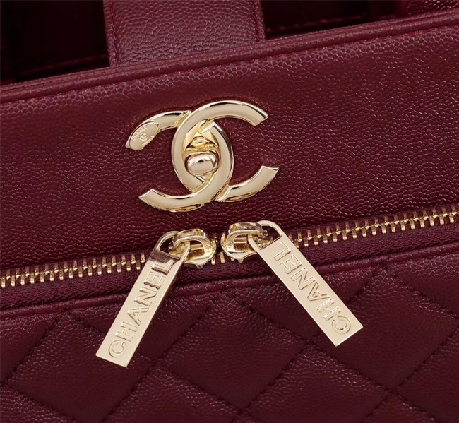 Chanel Calfskin & Gold-Tone Metal bag A81335 Burgundy