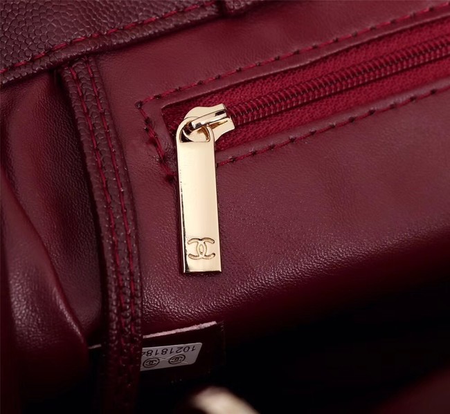 Chanel Calfskin & Gold-Tone Metal bag A81335 Burgundy