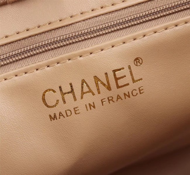 Chanel Calfskin & Gold-Tone Metal bag A81335 apricot