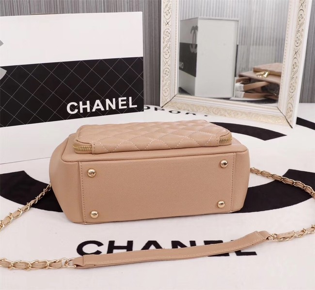 Chanel Calfskin & Gold-Tone Metal bag A81335 apricot