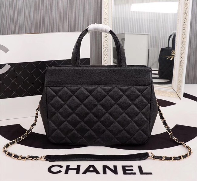 Chanel Calfskin & Gold-Tone Metal bag A81335 black