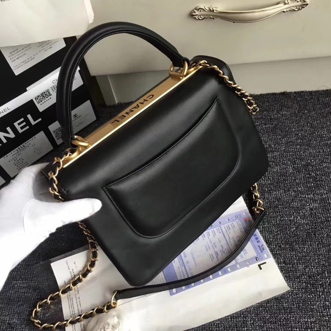 Chanel Original small flap bag with top handle A92236 black