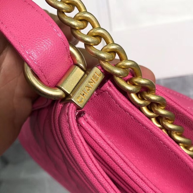 Boy chanel handbag Grained Calfskin & Gold-Tone Metal AS0130 rose