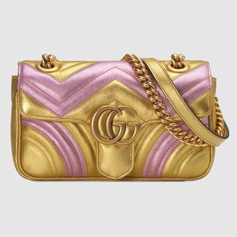 Gucci GG Marmont matelasse Mini Bag 446744 Pink&gold