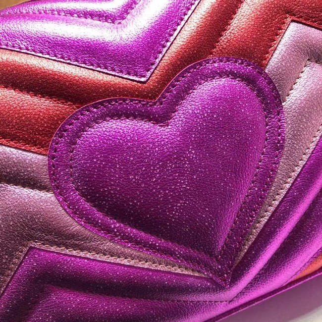 Gucci GG Marmont matelasse bag 443497 Fuchsia&red& pink