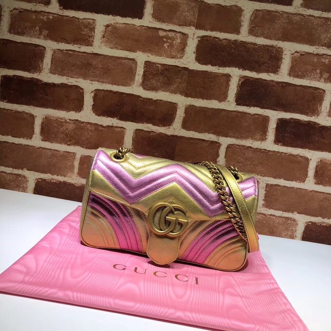 Gucci GG Marmont matelasse bag 443497 Pink and gold