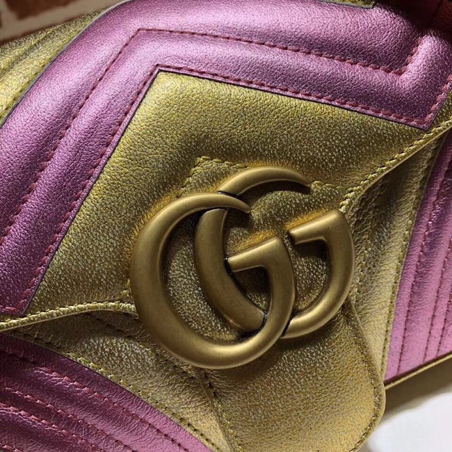 Gucci GG Marmont matelasse bag 443497 Pink and gold