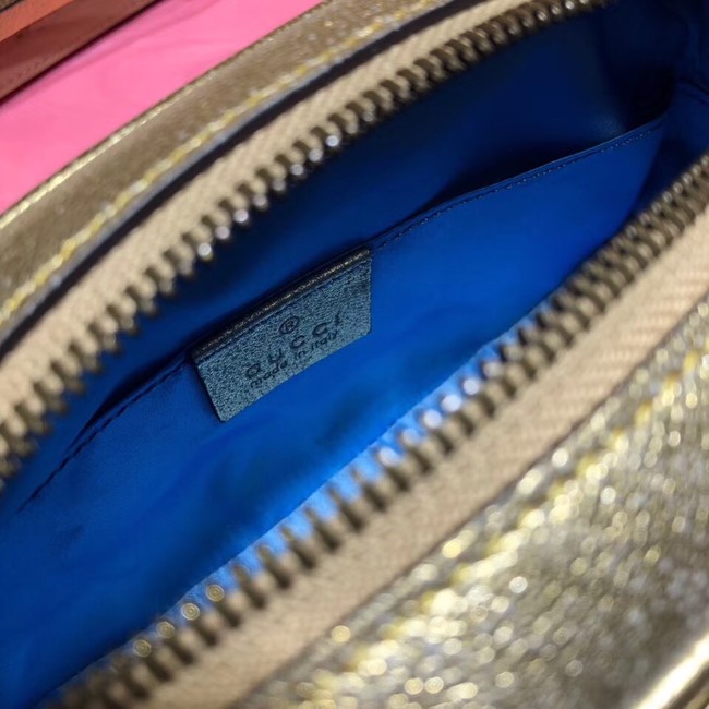 Gucci GG Marmont matelasse leather belt bag 476434 Pink&gold