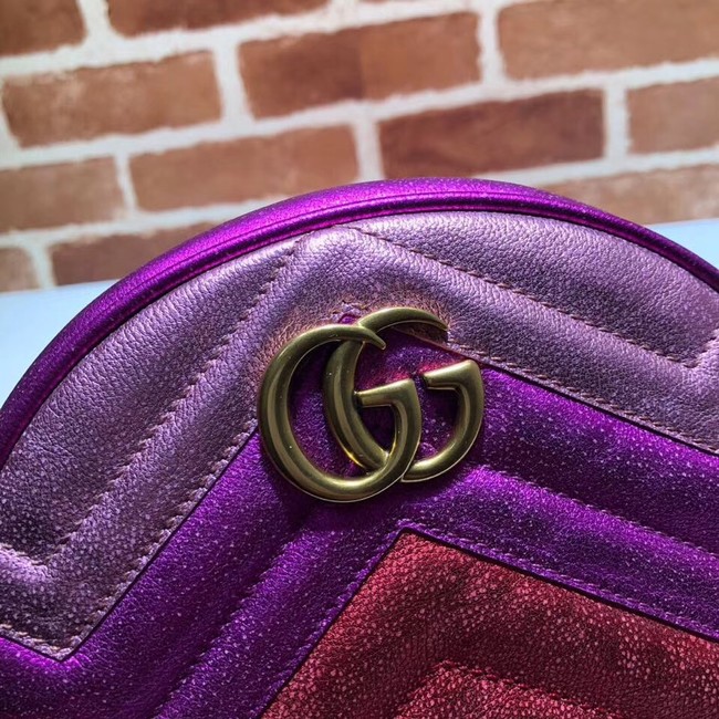 Gucci GG Marmont mini round shoulder bag 550154 Fuchsia&red& pink