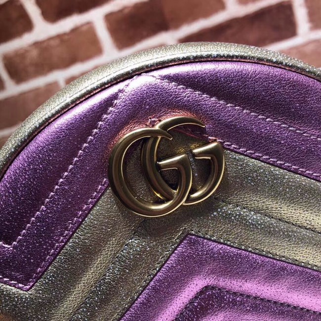 Gucci GG Marmont mini round shoulder bag 550154 Pink&gold