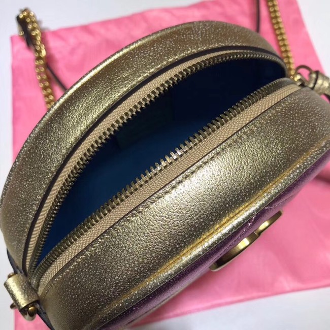 Gucci GG Marmont mini round shoulder bag 550154 Pink&gold