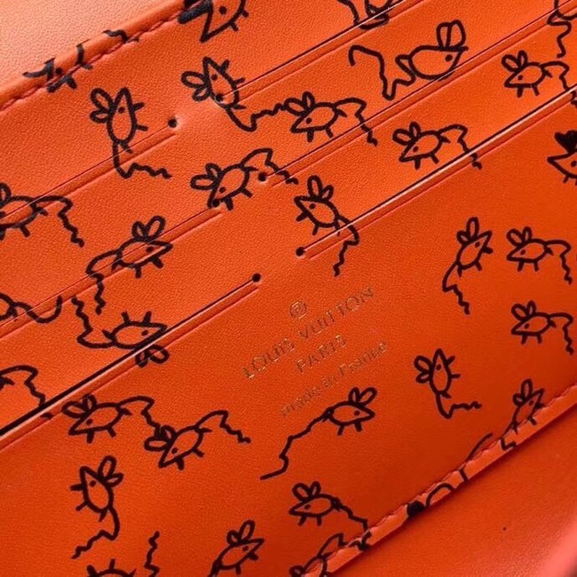 Louis Vuitton Monogram Canvas Twist Chain Wallet M63888 orange