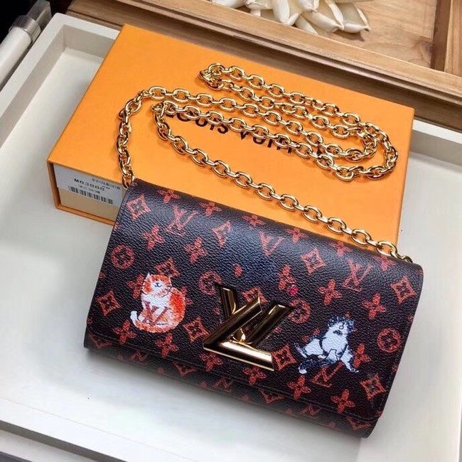 Louis Vuitton Monogram Canvas Twist Chain Wallet M63888 orange