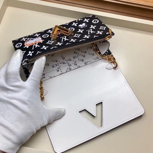 Louis Vuitton Monogram Canvas Twist Chain Wallet M63888 black