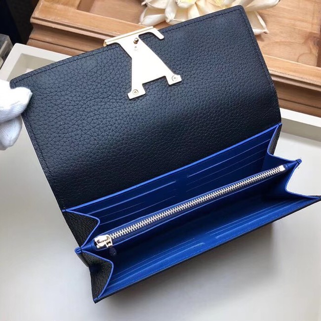 Louis Vuitton original CAPUCINES WALLET M63211 blue