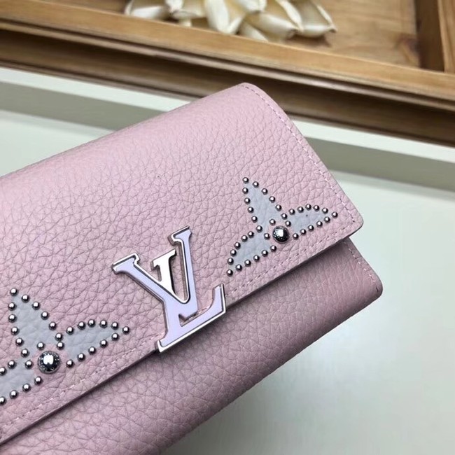Louis Vuitton original CAPUCINES WALLET M63221 pink