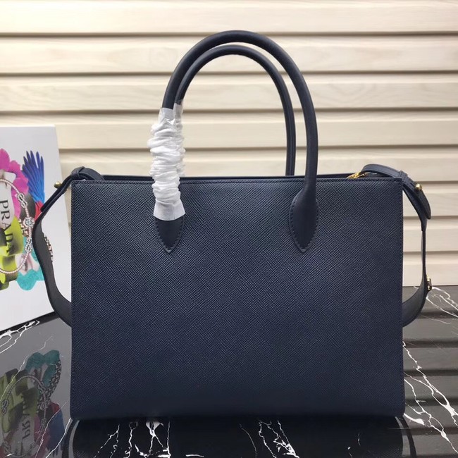 Prada Saffiano Leather Tote Large 1BA153 dark blue