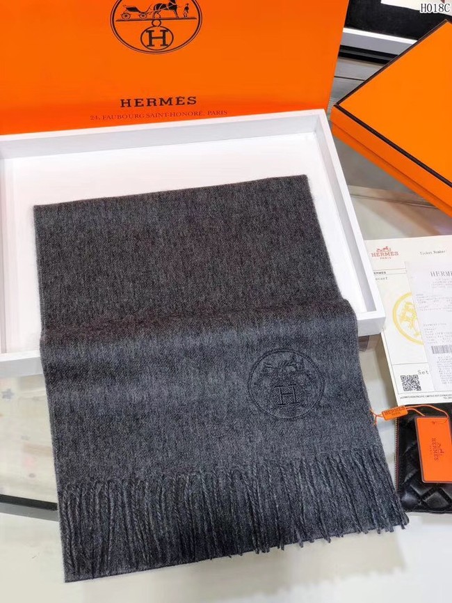 Hermes Cashmere scarf H2599 dark grey