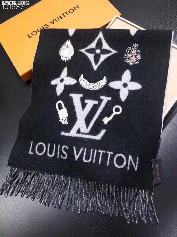 Louis vuitton Cashmere scarf LVS7760E black
