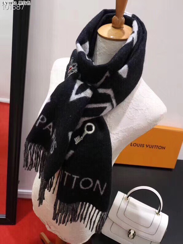 Louis vuitton Cashmere scarf LVS7760E black