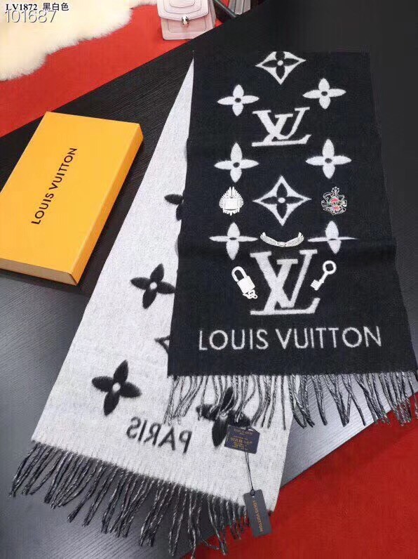 Louis vuitton Cashmere scarf LVS7760E black