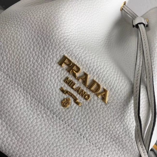 Prada Leather bucket bag 1BE018 white