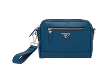 Prada Saffiano leather shoulder bag 2VH063 blue