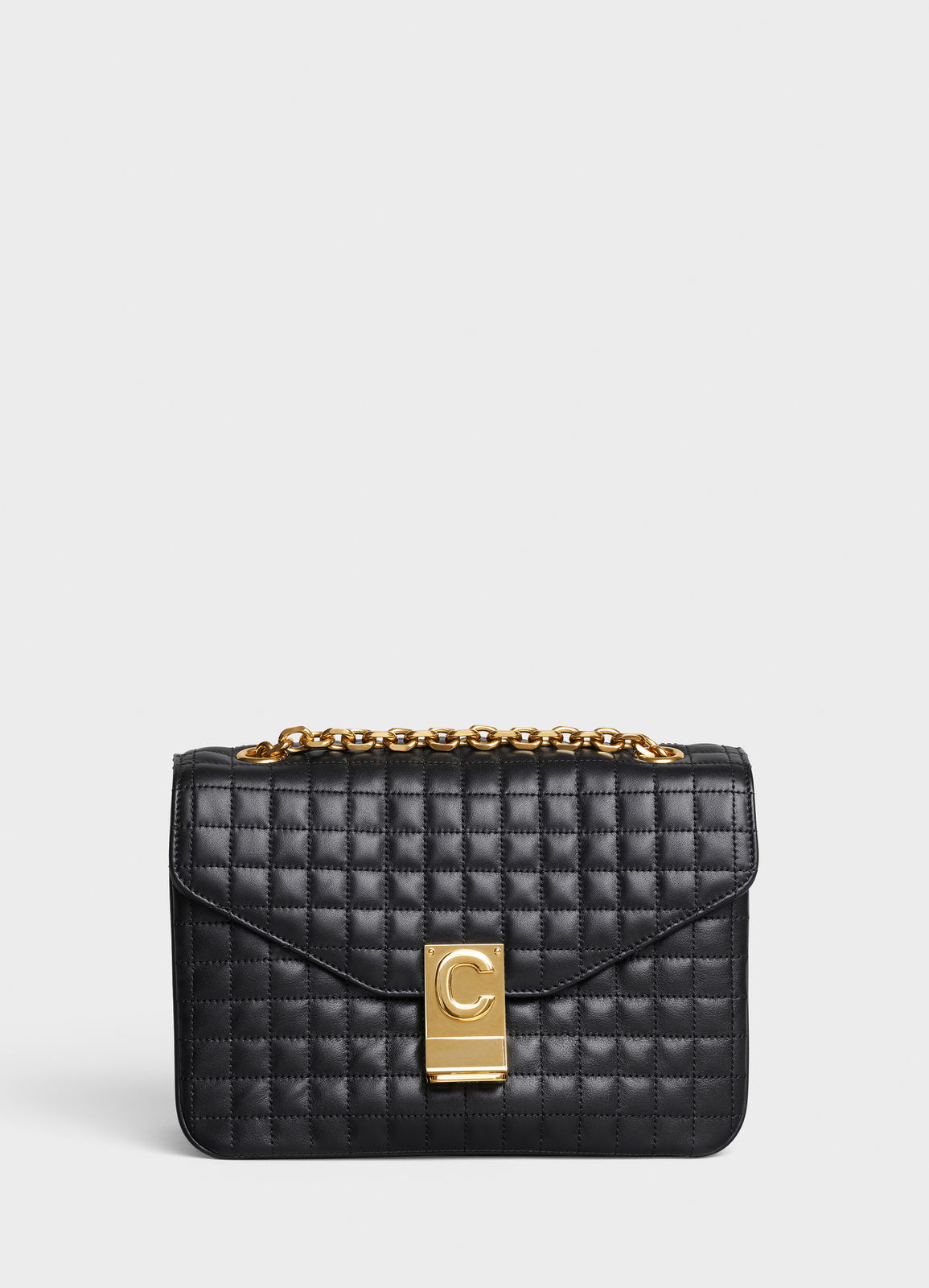 CELINE MEDIUM C BAG IN BICOLOUR QUILTED CALFSKIN CL87253 black