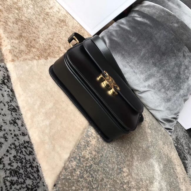 CELINE MEDIUM TRIOMPHE BAG IN SHINY CALFSKIN CL87363 BLACK