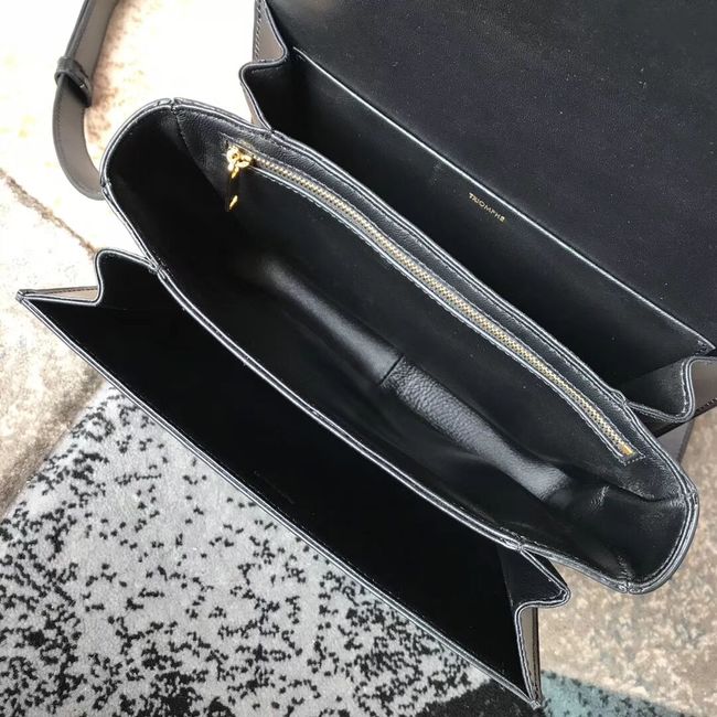 CELINE MEDIUM TRIOMPHE BAG IN SHINY CALFSKIN CL87363 BLACK