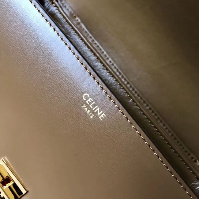 CELINE MEDIUM TRIOMPHE BAG IN SHINY CALFSKIN CL87363 Camel