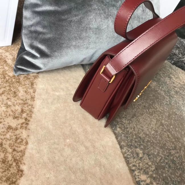 CELINE MEDIUM TRIOMPHE BAG IN SHINY CALFSKIN CL87363 LIGHT BURGUNDY