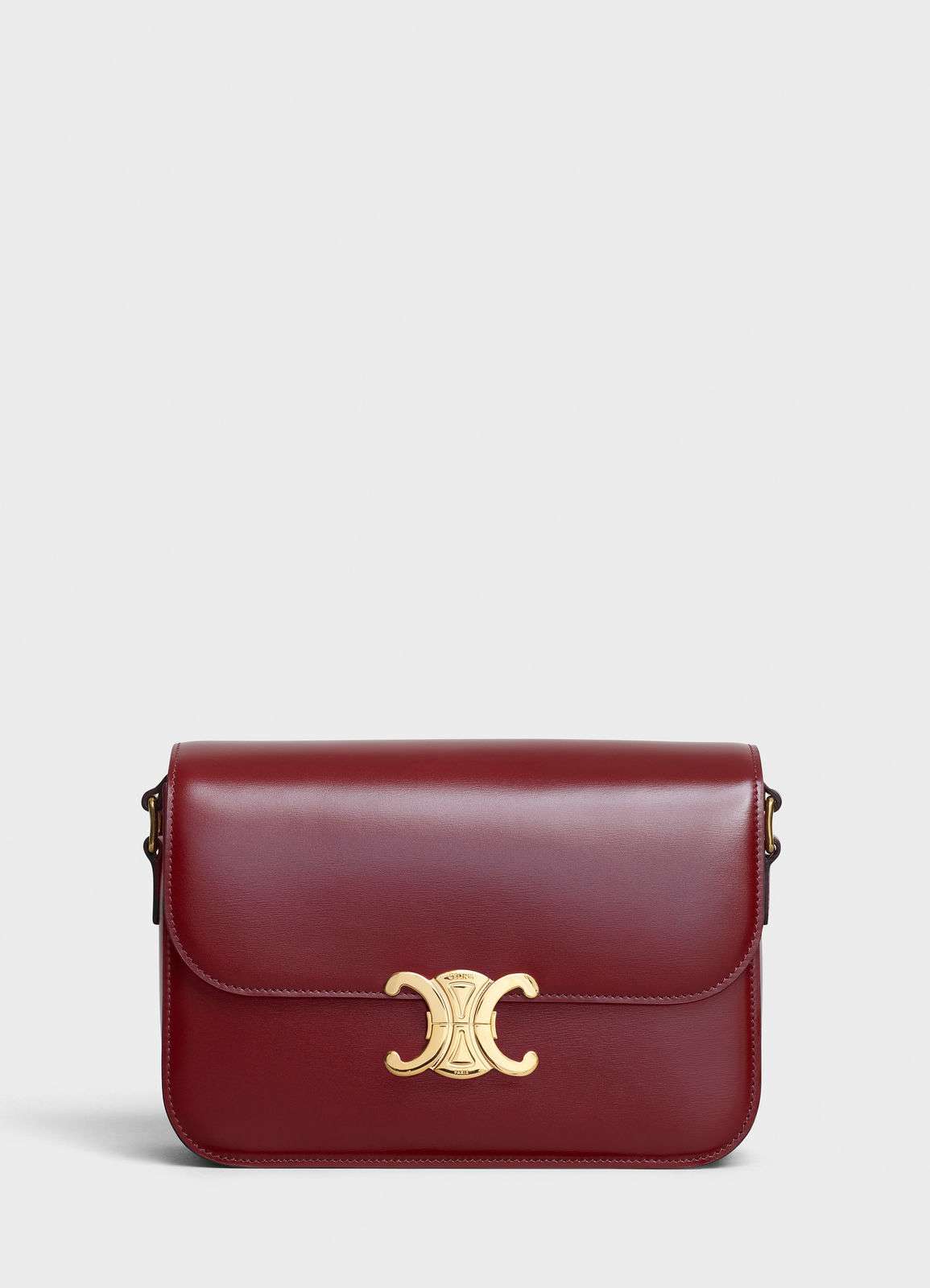 CELINE MEDIUM TRIOMPHE BAG IN SHINY CALFSKIN CL87363 LIGHT BURGUNDY