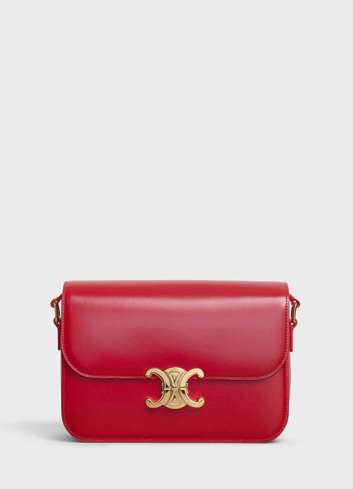 CELINE MEDIUM TRIOMPHE BAG IN SHINY CALFSKIN CL87363 RED