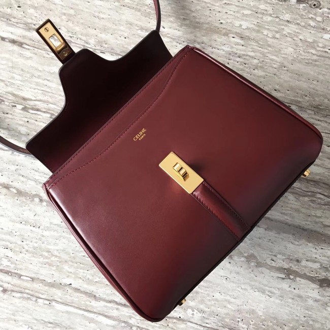 CELINE SMALL 16 BAG IN SATINATED CALFSKIN 188003 Burgundy