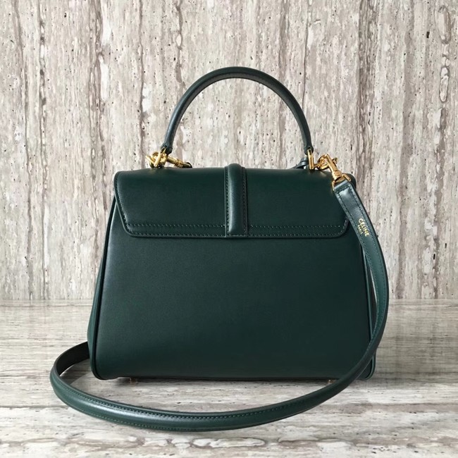 CELINE SMALL 16 BAG IN SATINATED CALFSKIN 188003 GREEN