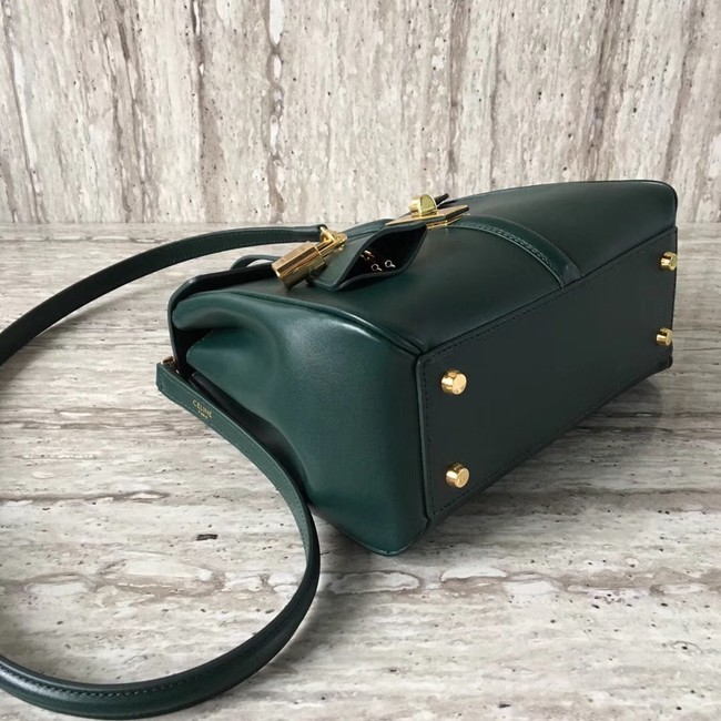 CELINE SMALL 16 BAG IN SATINATED CALFSKIN 188003 GREEN