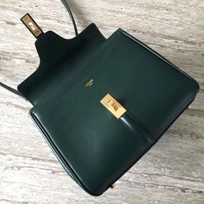 CELINE SMALL 16 BAG IN SATINATED CALFSKIN 188003 GREEN