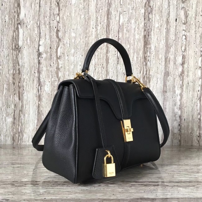 CELINE SMALL 16 BAG IN SATINATED CALFSKIN 188003 black