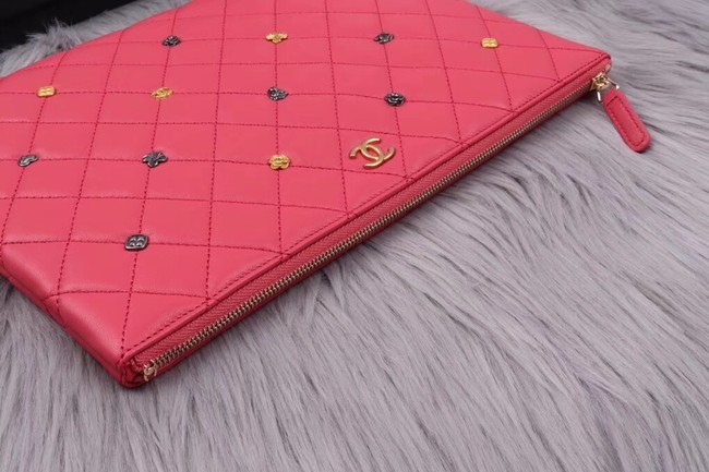 Chanel pouch Lambskin & Gold-Tone Metal A81619 Pink