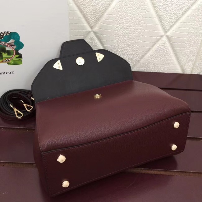 Prada Calf leather bag 13709 Burgundy