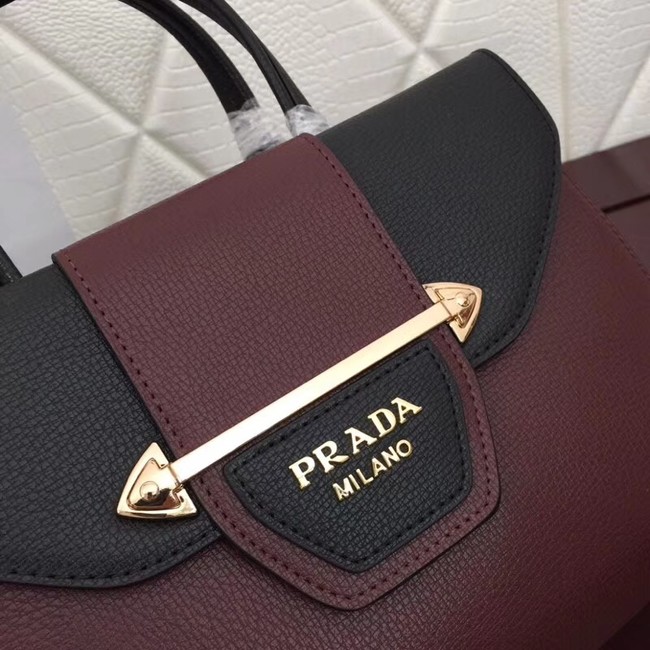 Prada Calf leather bag 13709 Burgundy