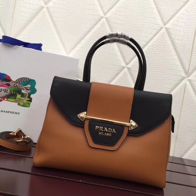 Prada Calf leather bag 13709 brown