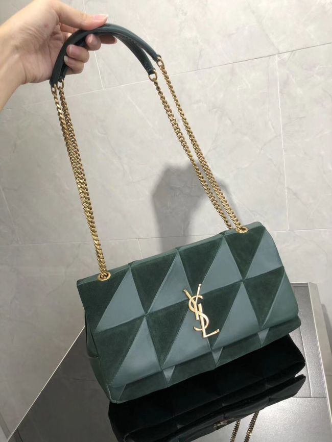 SAINT LAURENT Jamie leather quilted shoulder bag 515821 green