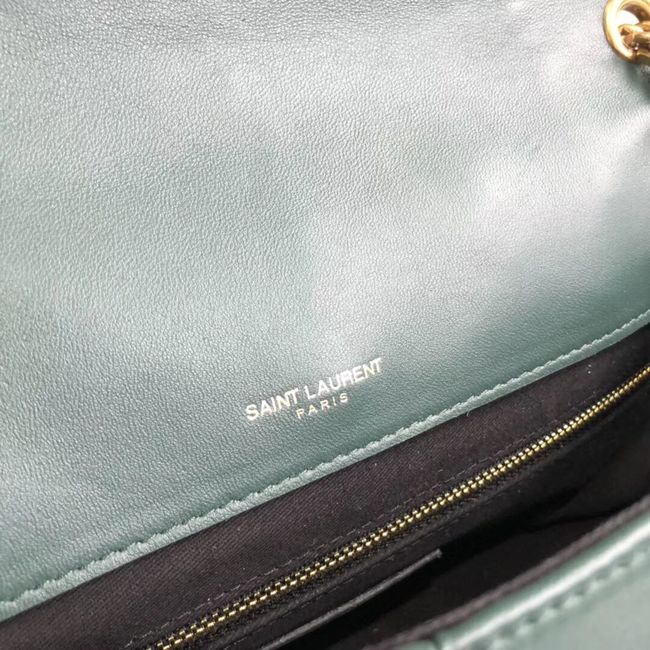 SAINT LAURENT Jamie leather quilted shoulder bag 515821 green