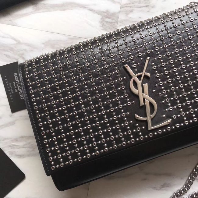 SAINT LAURENT Kate Monogram leather shoulder bag Y550245 black