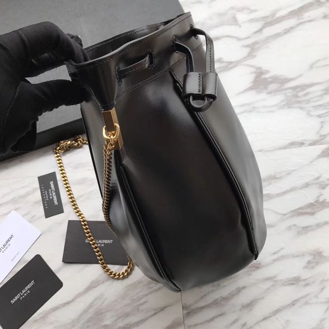 SAINT LAURENT Teddy leather bucket bag Y550168 black